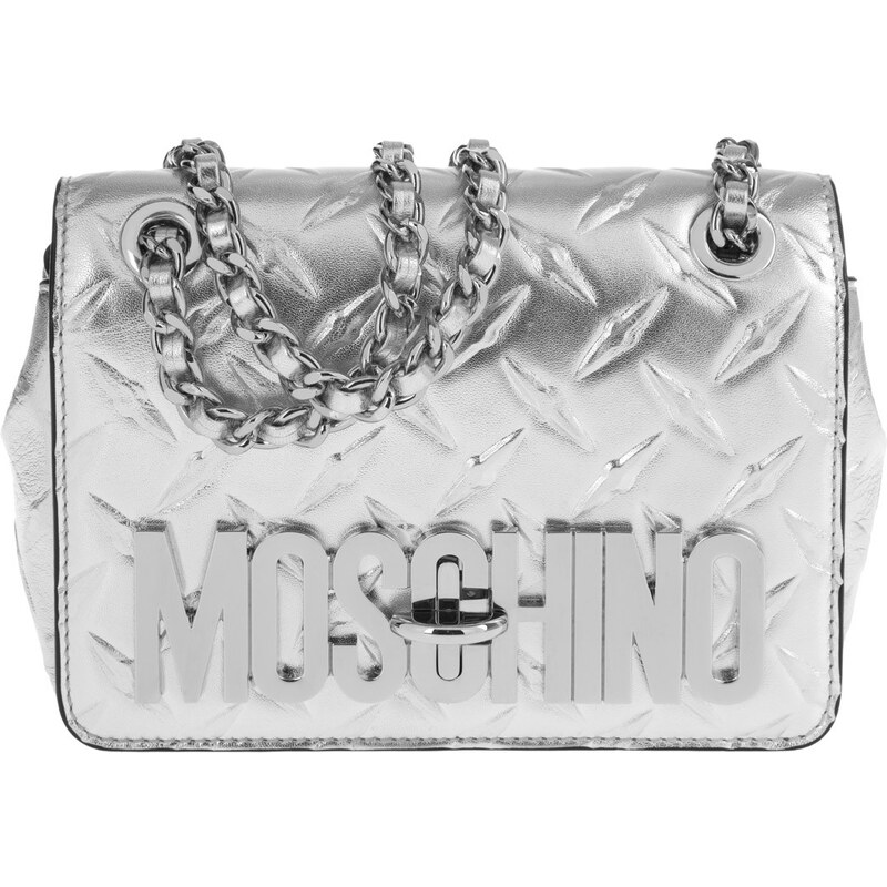 Moschino Sacs à Bandoulière, Logo Shoulder Bag Silver en argent