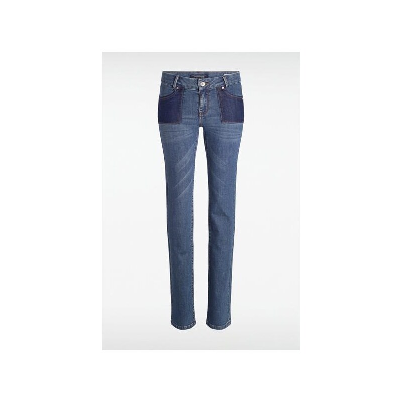 Jeans femme slim taille normale Bleu Coton - Femme Taille 34 - Bonobo