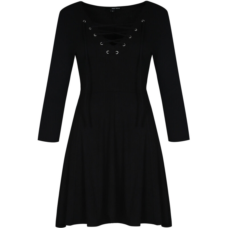 Tally Weijl Robe Patineuse Noire à Lacets