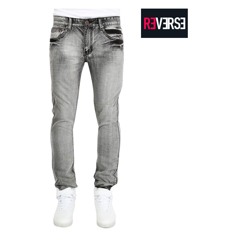 Re-Verse Jeans slim délavé gris