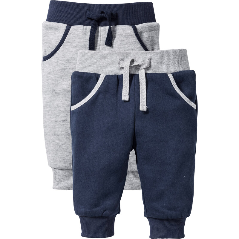 bpc bonprix collection Lot de 2 pantalons sweat bébé coton bio bleu enfant - bonprix