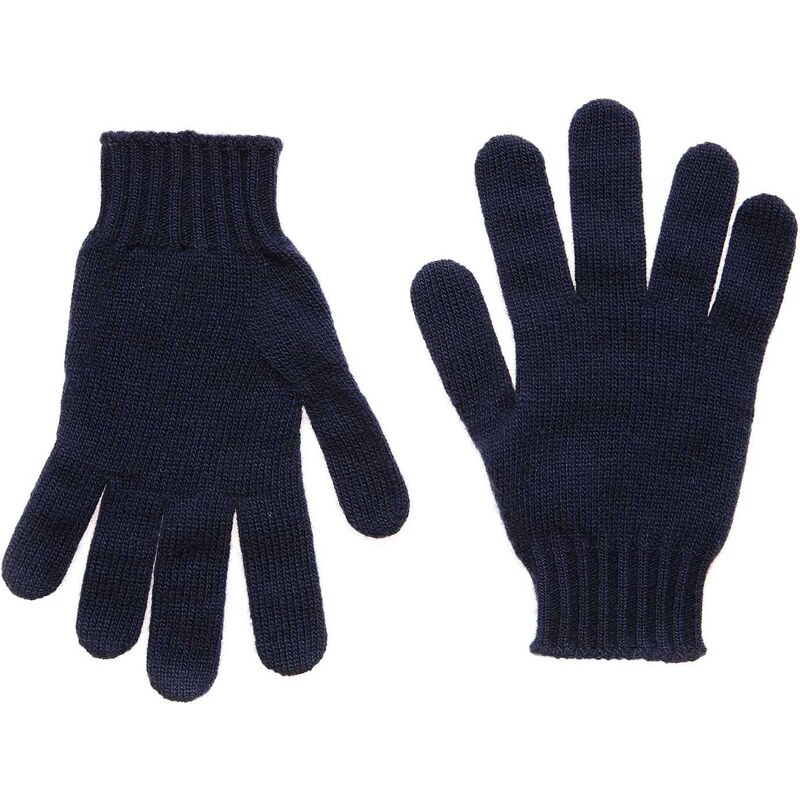 Benetton Paire de gants en laine mélangée - bleu