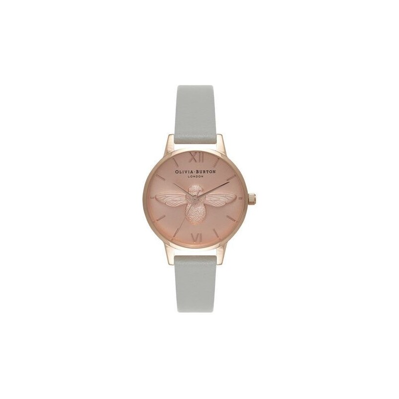 Montre Olivia Burton Midi Moulded Bee - Grey and Rose Gold