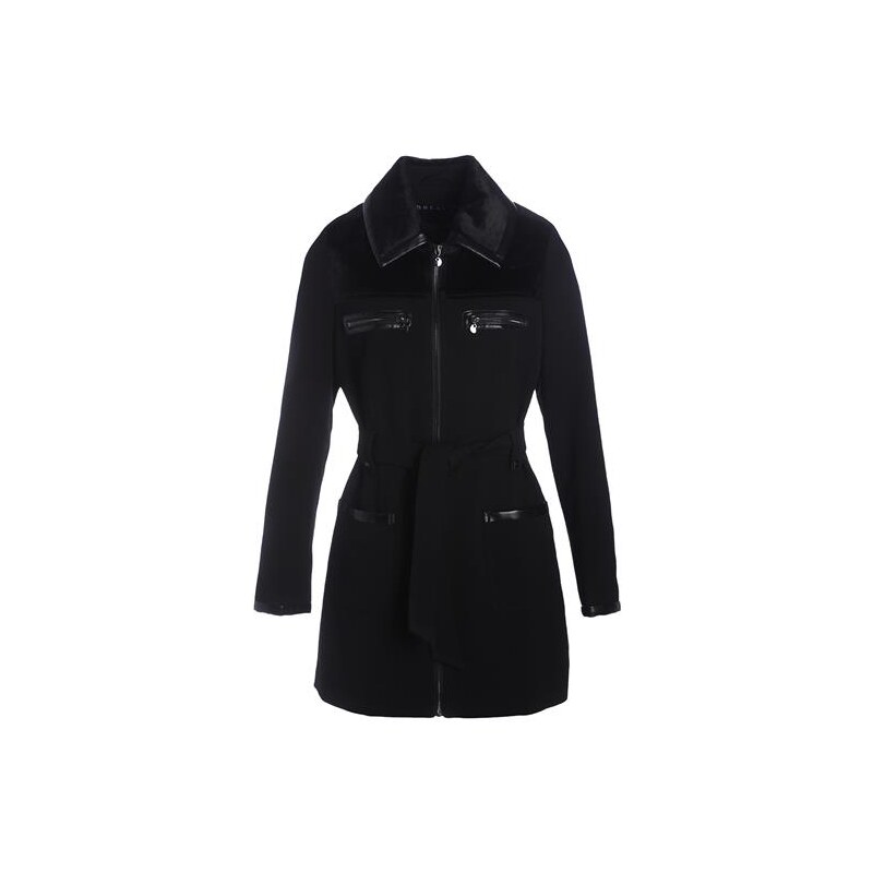 Manteau bi matière zippé Noir Viscose - Femme Taille 44 - Bréal