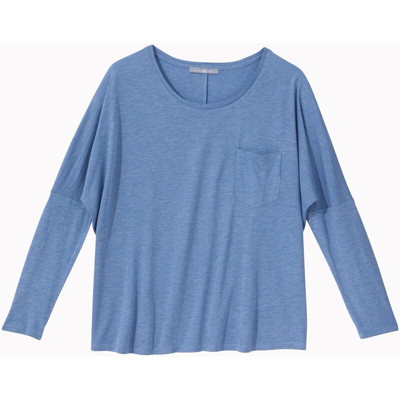 Tee-shirt Femme Viscose/laine Somewhere, Couleur Bleu Chine