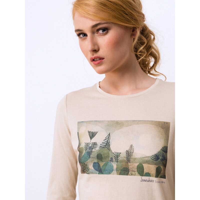 T-shirt Femme Coton Bio* Hommage À Paul Klee Somewhere, Couleur Craie