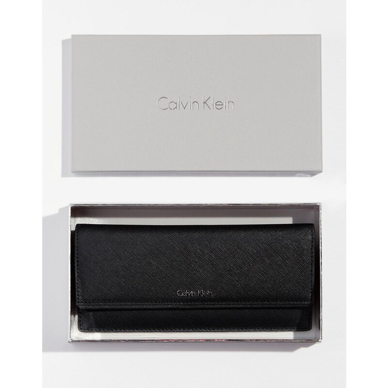 Calvin Klein - Grand portefeuille à trois volets - Noir