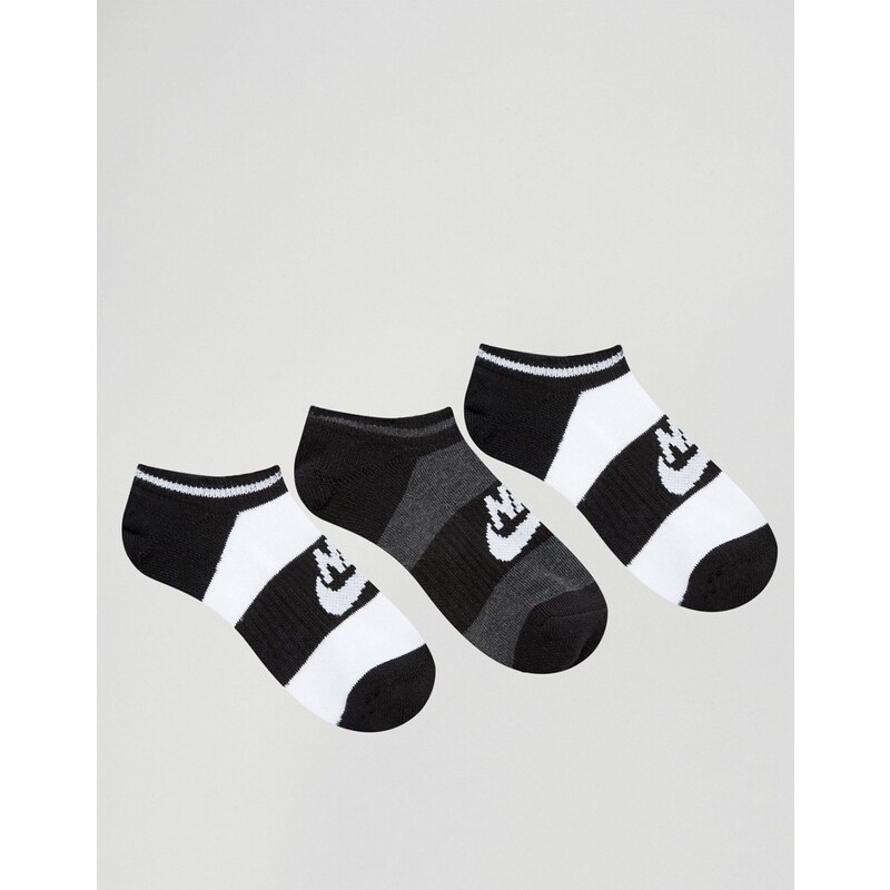 "Nike - Lot de 3 paires de chaussettes "No show" - Noir et blanc" - Multi
