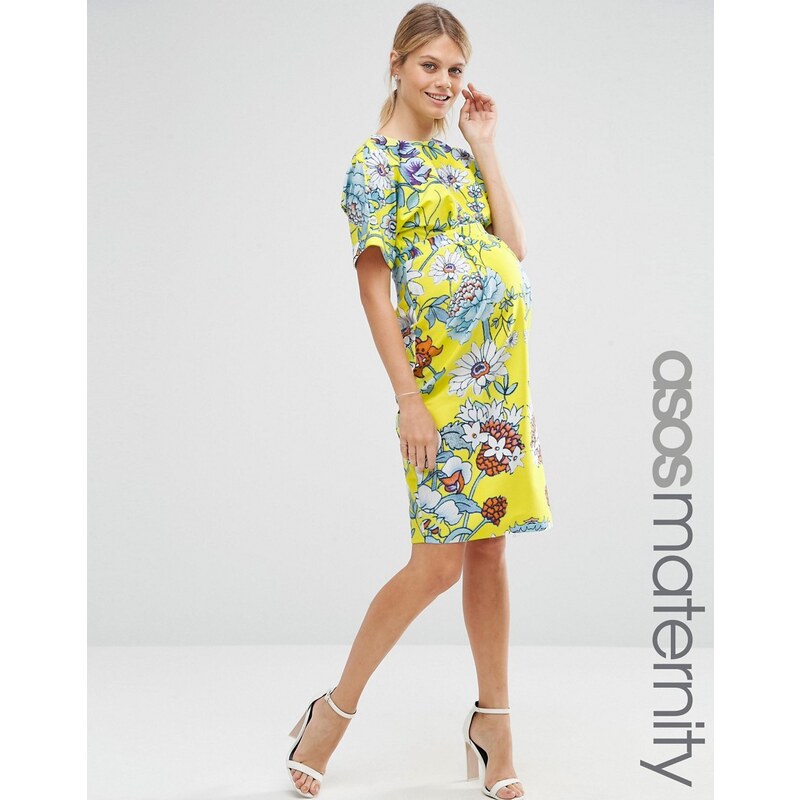 ASOS Maternity - Robe fourreau à imprimé fleuri vif - Multi