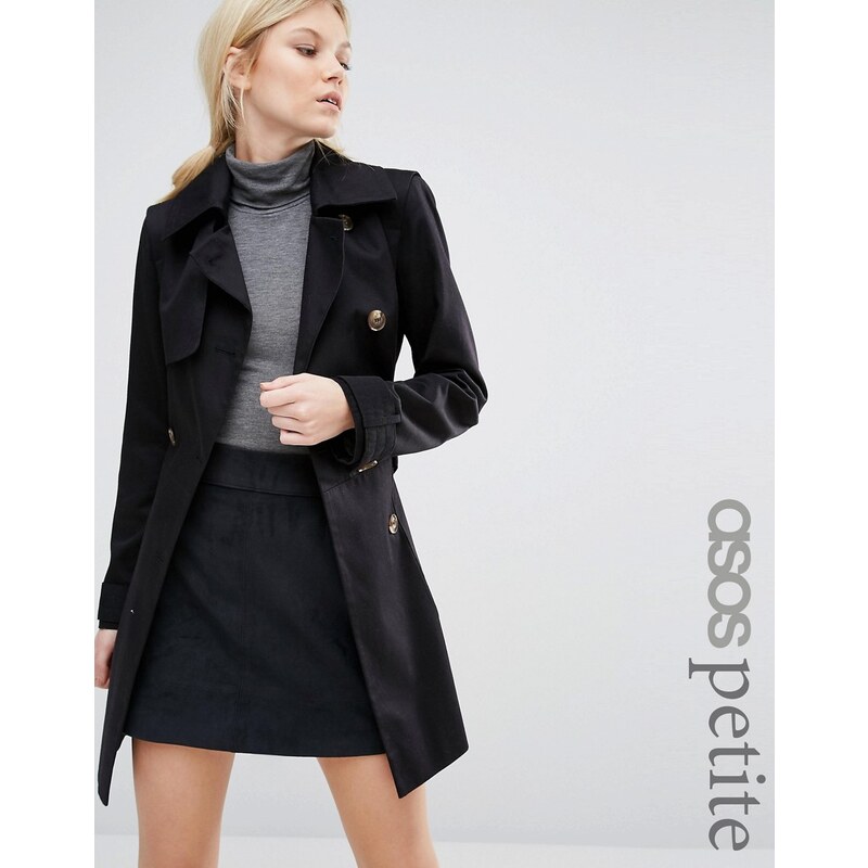 ASOS PETITE - Trench-coat classique - Noir