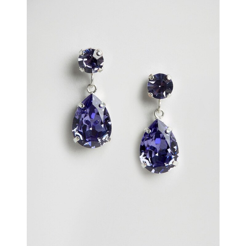 Krystal - Pendants d'oreilles avec cristaux Swarovski en forme de goutte - Bleu