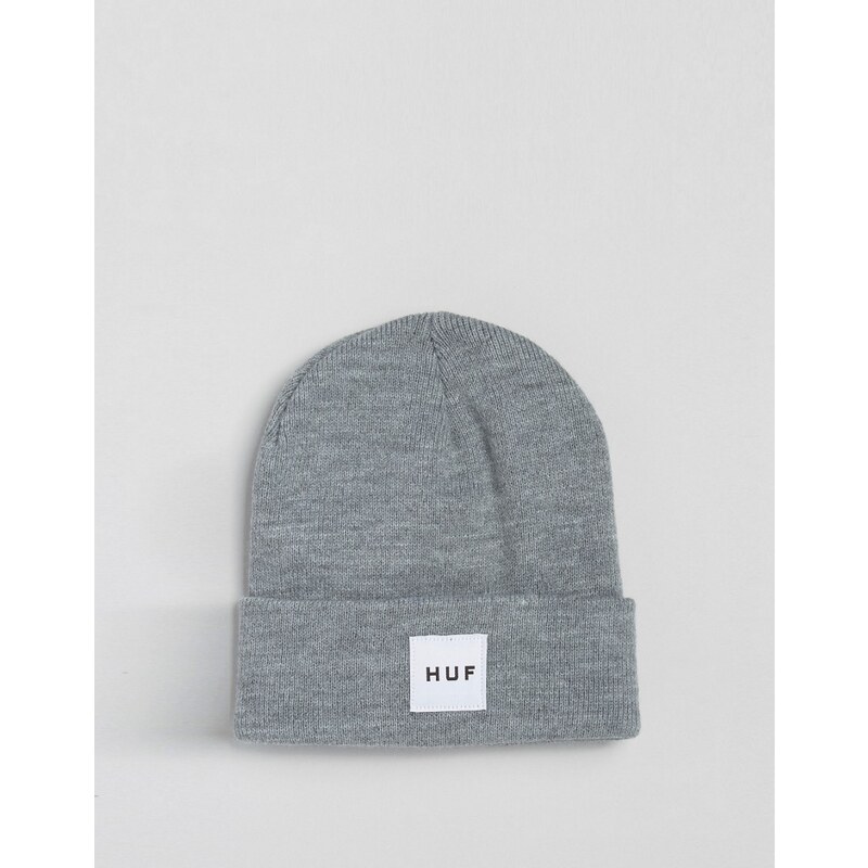 HUF - Bonnet avec étiquette logo carrée - Gris