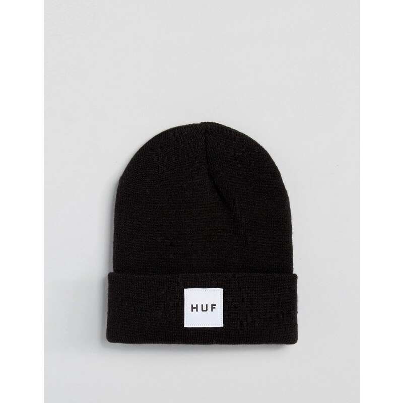 HUF - Bonnet avec étiquette logo carrée - Noir
