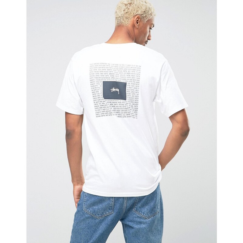 Stussy - T-shirt avec imprimé yin et yang dans le dos - Blanc
