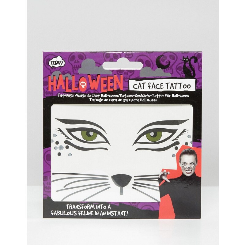 NPW - Halloween - Tatouage pour le visage motif chat - Multi
