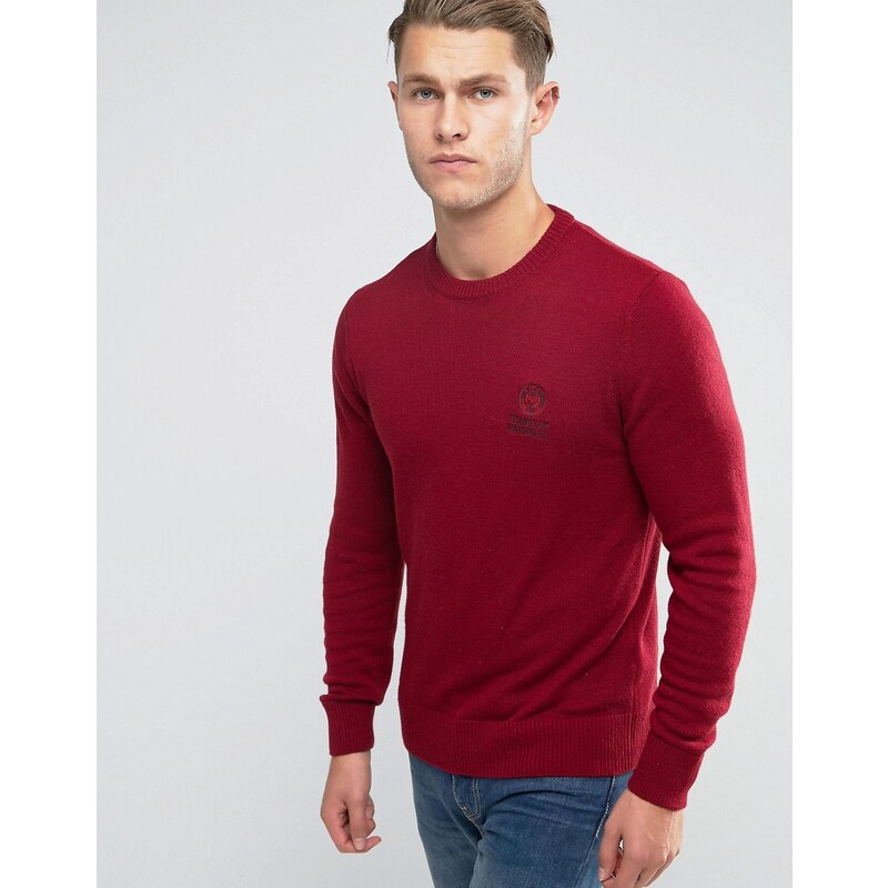 Franklin & Marshall Franklin and Marshall - Pull en maille ras du cou - Rouge