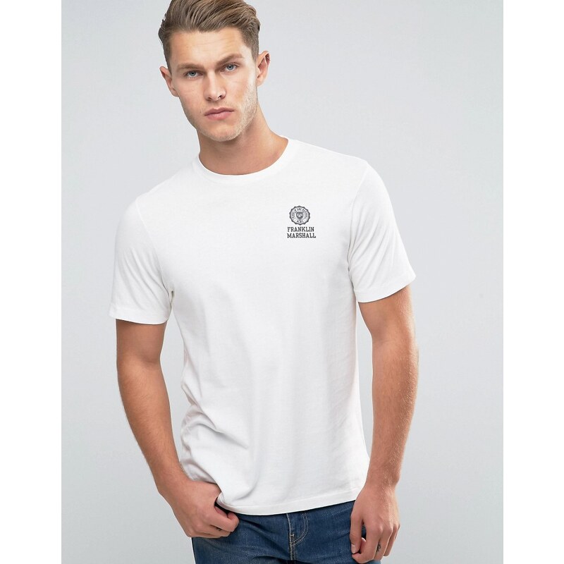 Franklin & Marshall Franklin and Marshall - T-shirt avec logo écusson - Blanc