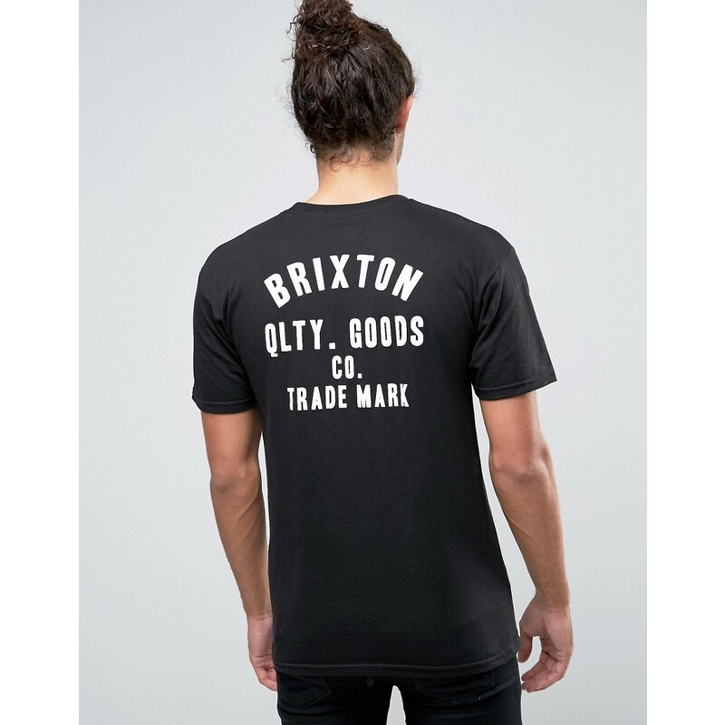 Brixton - Woodburn - T-shirt avec logo dans le dos - Noir