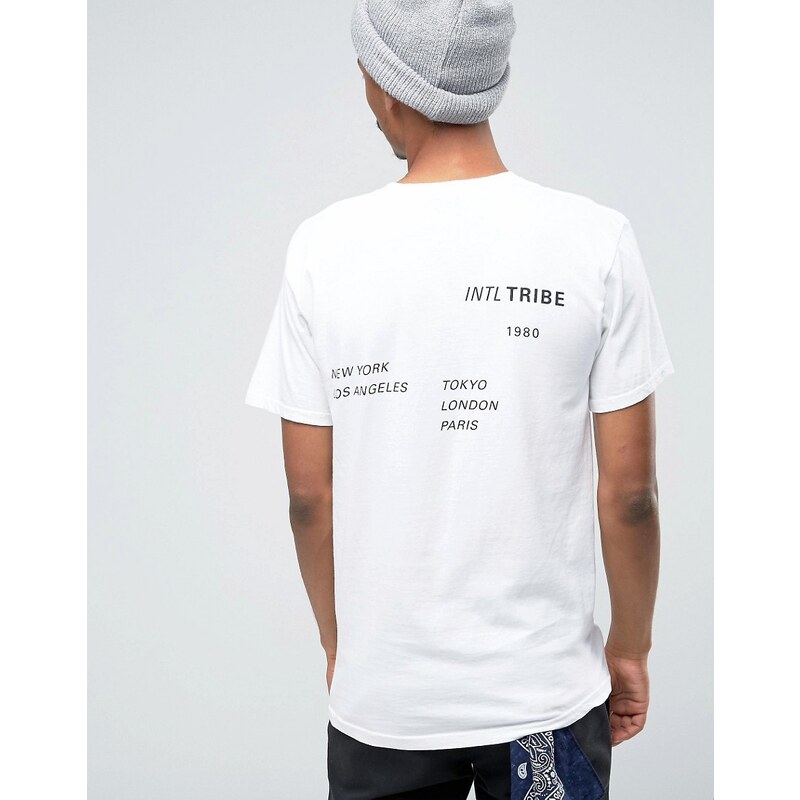 Stussy - Worldwide - T-shirt avec imprimé dans le dos - Blanc