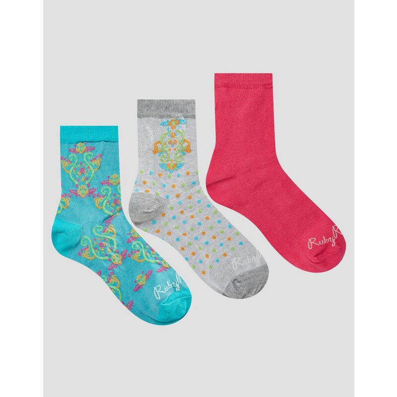 Ruby Rocks - Lot de 3 paires de chaussettes à motif cachemire - Multi