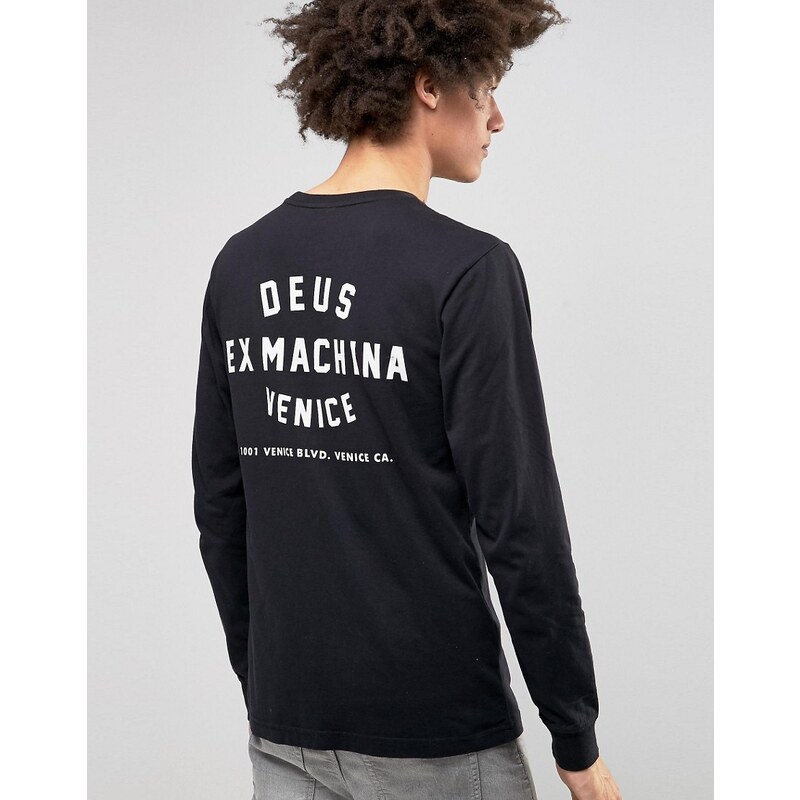 Deus Ex Machina - Venice - T-shirt manches longues avec imprimé au dos - Noir