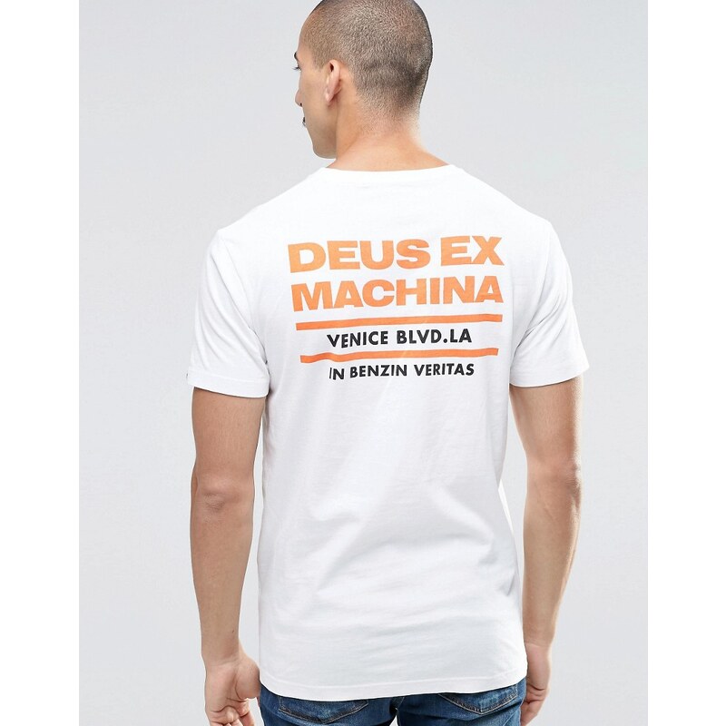 Deus Ex Machina - T-Shirt avec logo No.1 et imprimé dans le dos - Blanc