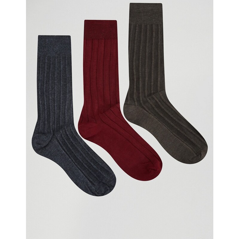 Selected Homme - Lot de 3 paires de chaussettes - Multi