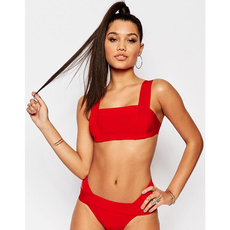 Missguided Premium - Top de bikini effet bandage - Rouge