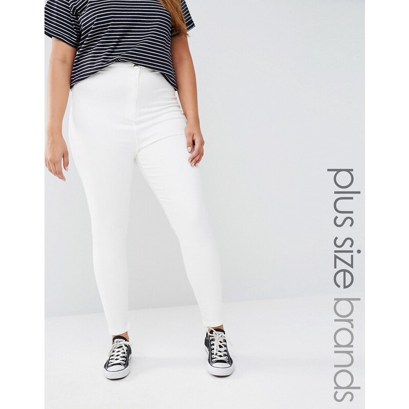 Missguided Plus - Vice - Jean skinny taille haute super stretch - Blanc