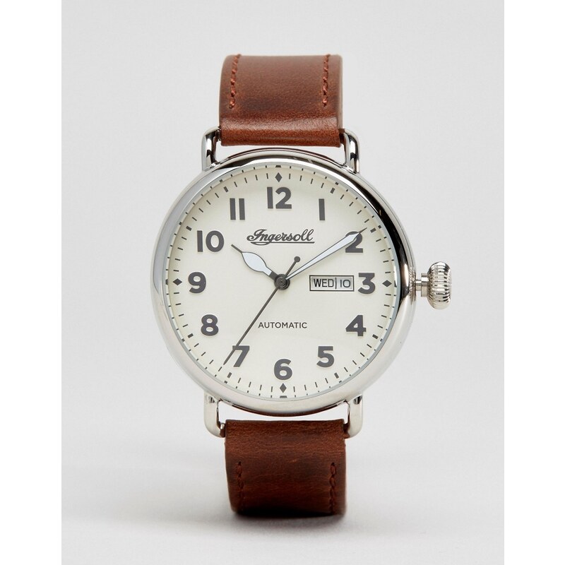 Ingersoll - Trenton - Montre chronographe à quartz avec bracelet en cuir - Marron - Marron