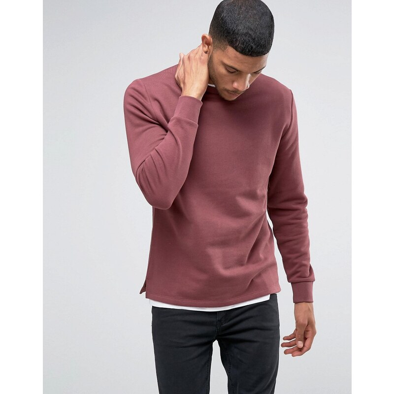 ASOS - Sweat à ourlet fixe - Rouge