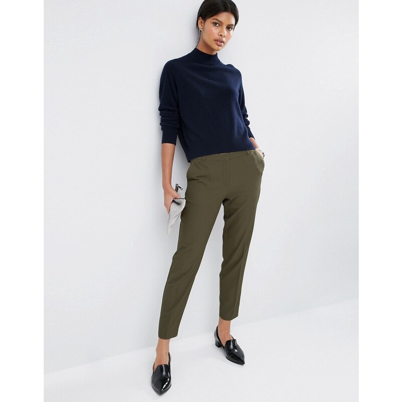 ASOS Premium - Pantalon slim texturé - Vert