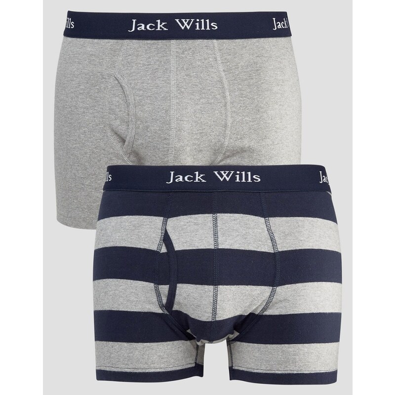 Jack Wills - Lot de 2 boxers - Gris et bleu marine - Gris