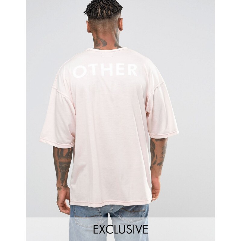 Other UK - T-shirt oversize avec imprimé au dos - Rose