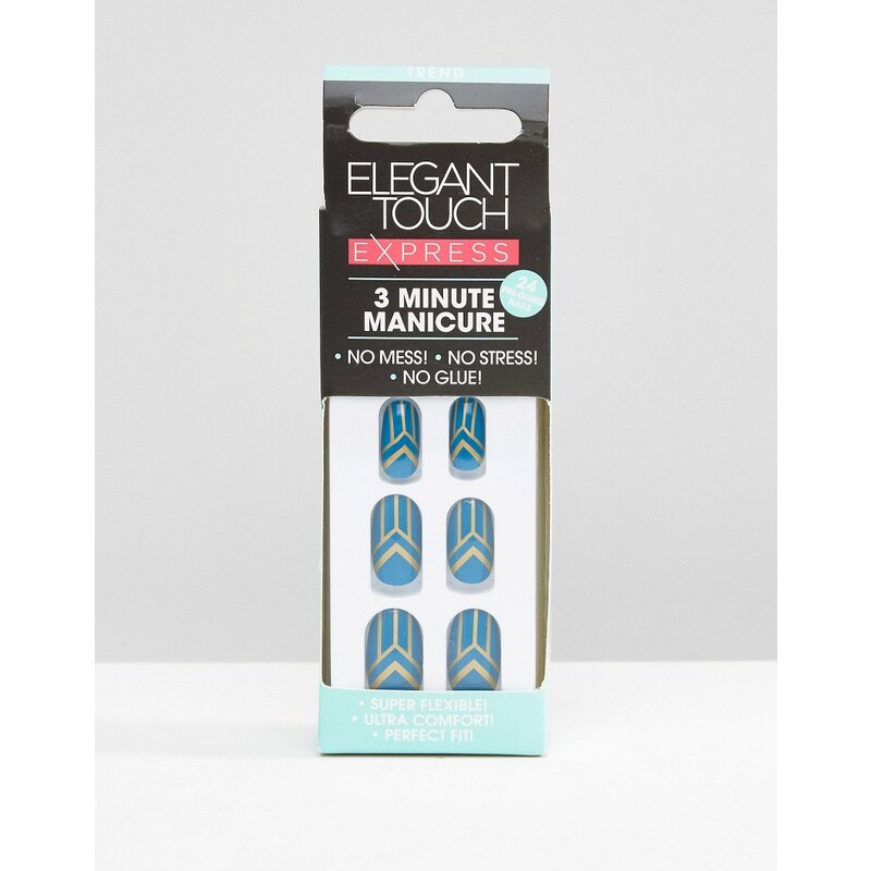 Elegant Touch - Express Nails - Faux-ongles Déco turquoise - Bleu