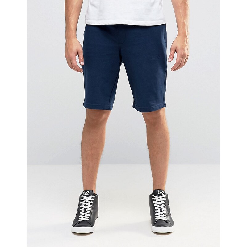 Armani Jeans - Short en molleton avec logo - Bleu marine - Bleu marine