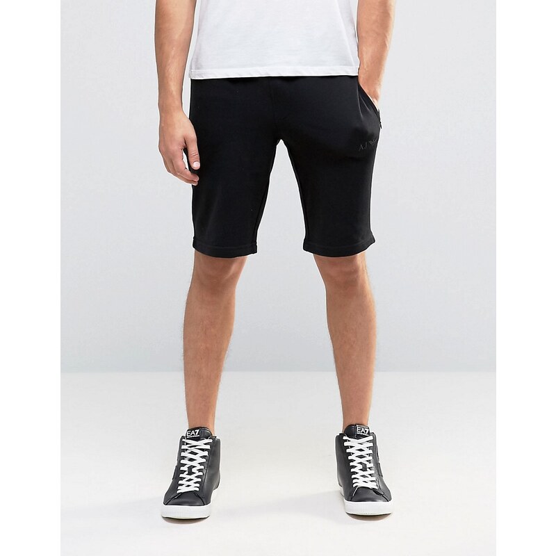 Armani Jeans - Short en molleton avec logo - Noir - Noir