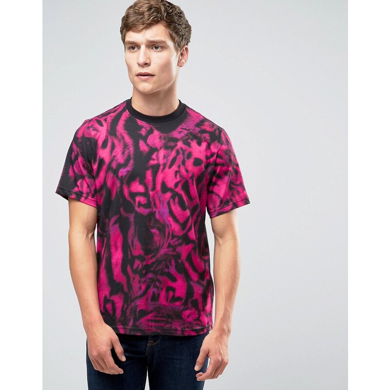 PS by Paul Smith Paul Smith - T-shirt classique à imprimé tigre sur l'ensemble - Rose - Rose