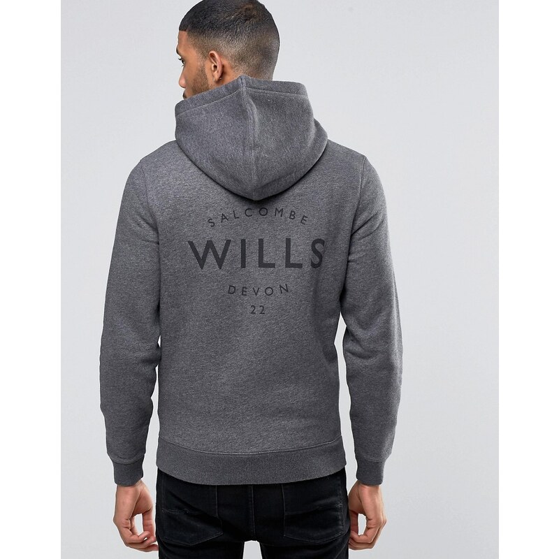 Jack Wills - Sweat à capuche avec logo Wills - Anthracite - Gris