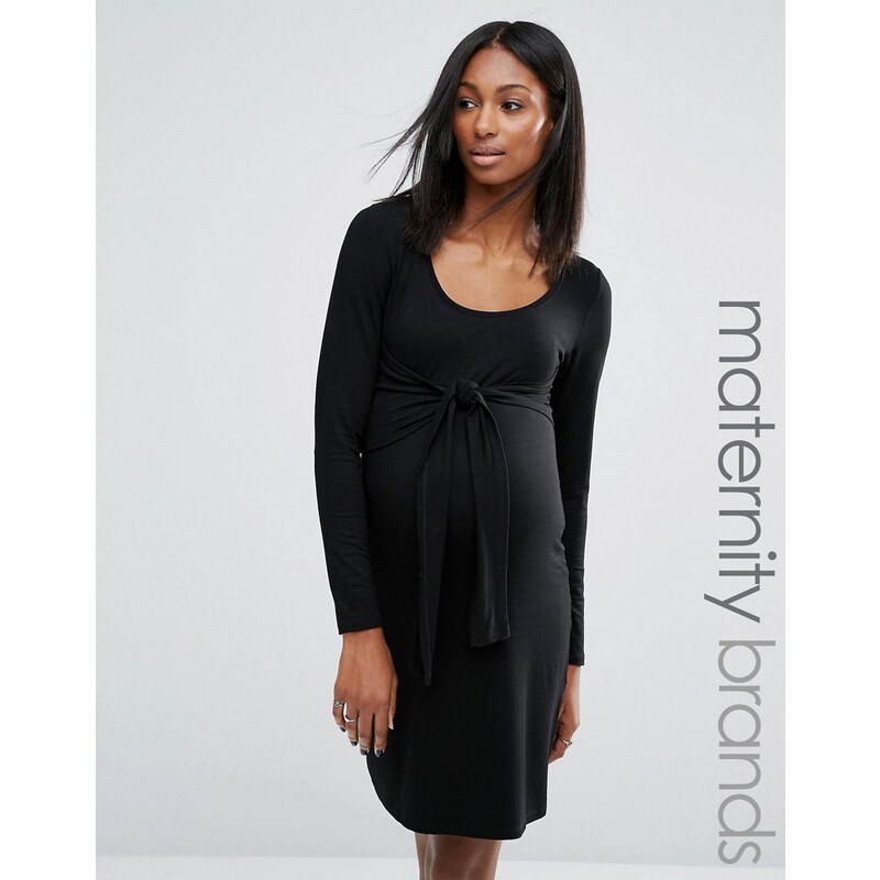 Noppies Maternity Noppies - Robe de maternité en jersey nouée sur le devant - Noir