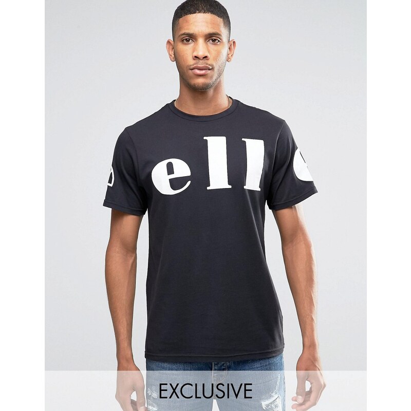 Ellesse - T-shirt avec logo oversize - Noir