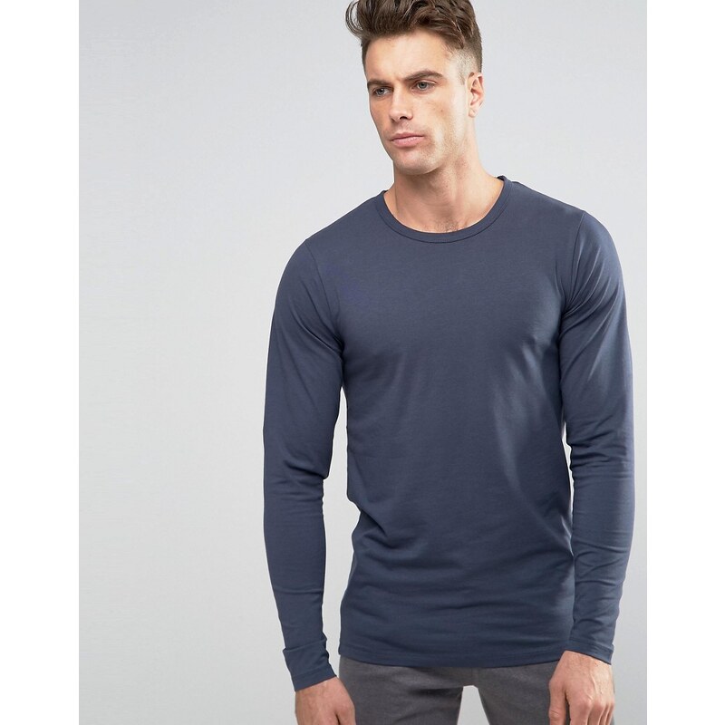 Jack & Jones - T-shirt classique à manches longues - Bleu marine