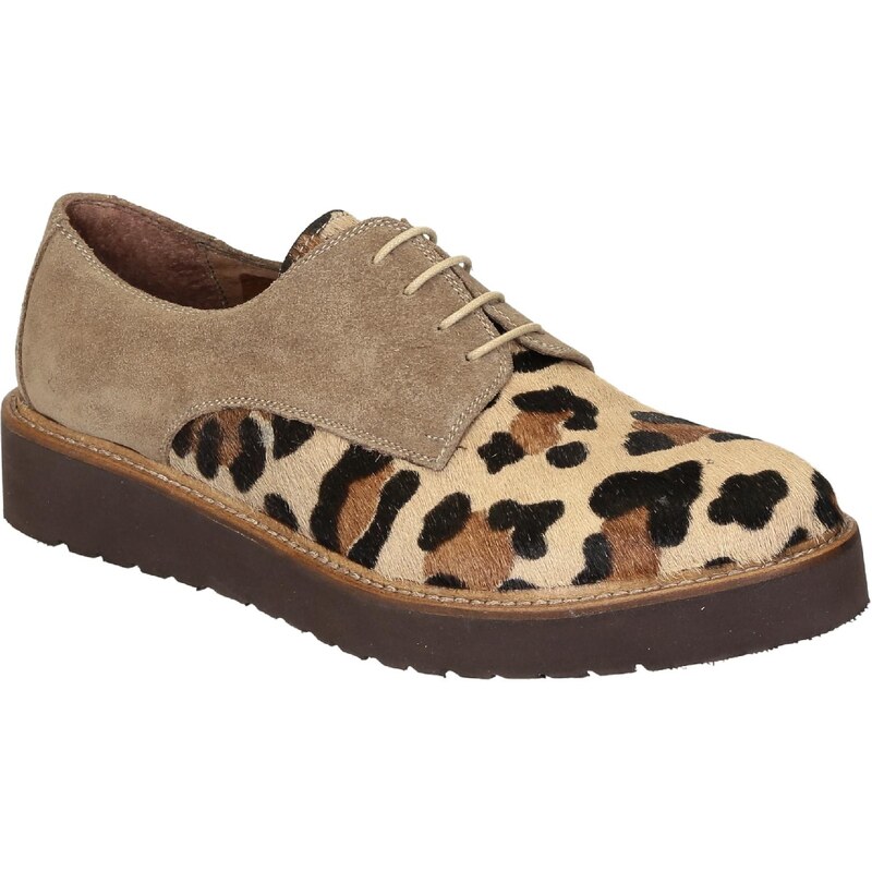 Leonardo Shoes Chaussures en cuir de poney imprimé léopard et suédé