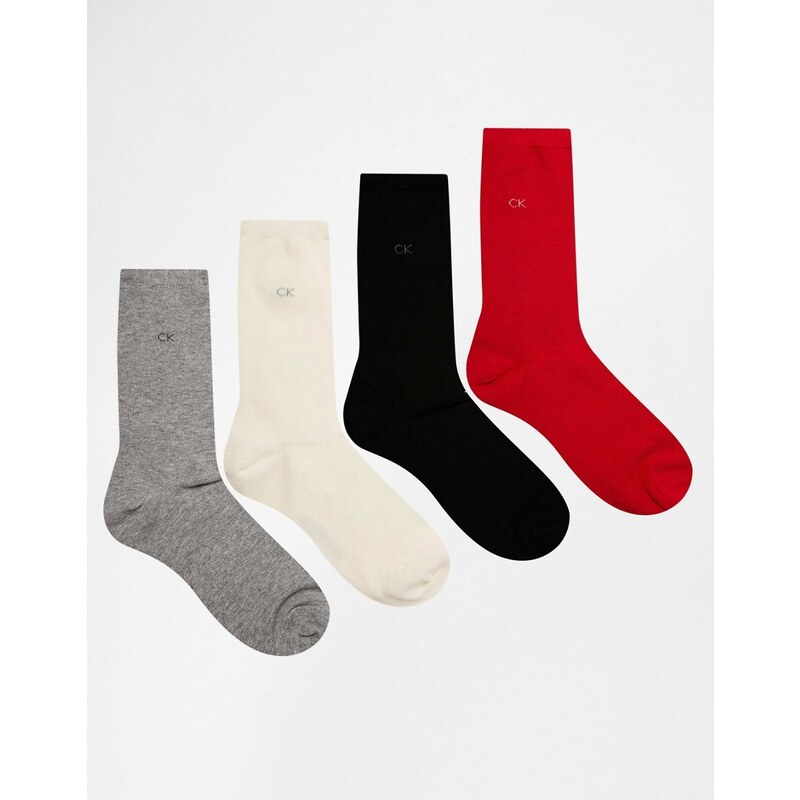 Calvin Klein - Coffret cadeau de 4 paires de chaussettes - Multi