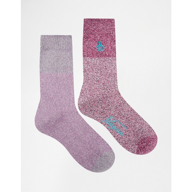 Penguin - Lot de 2 paires de chaussettes pour bottes - Violet torsadé - Violet