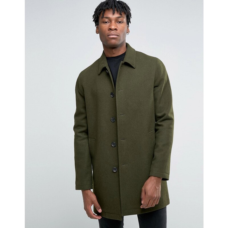 ASOS - Trench-coat en laine mélangée - Kaki - Vert