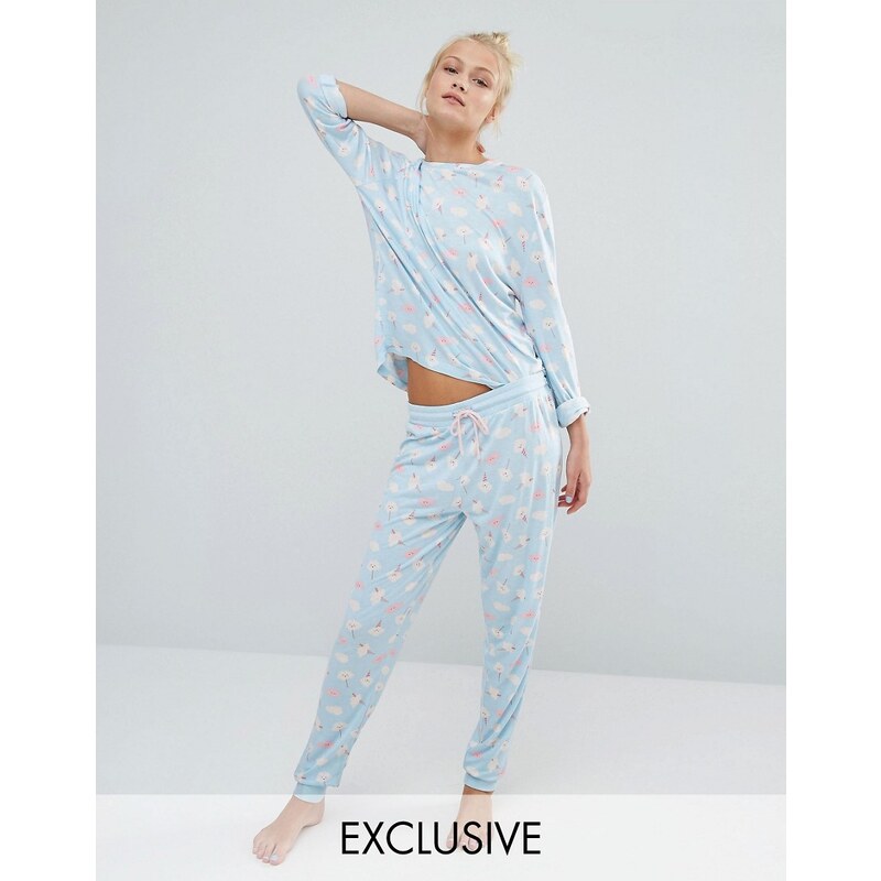 Chelsea Peers - Ensemble de pyjama motif glaces et nuage - Bleu