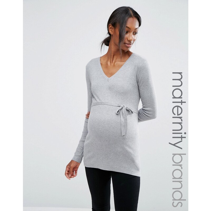 Mama.licious Mamalicious Maternity - Pull en maille fine - Gris
