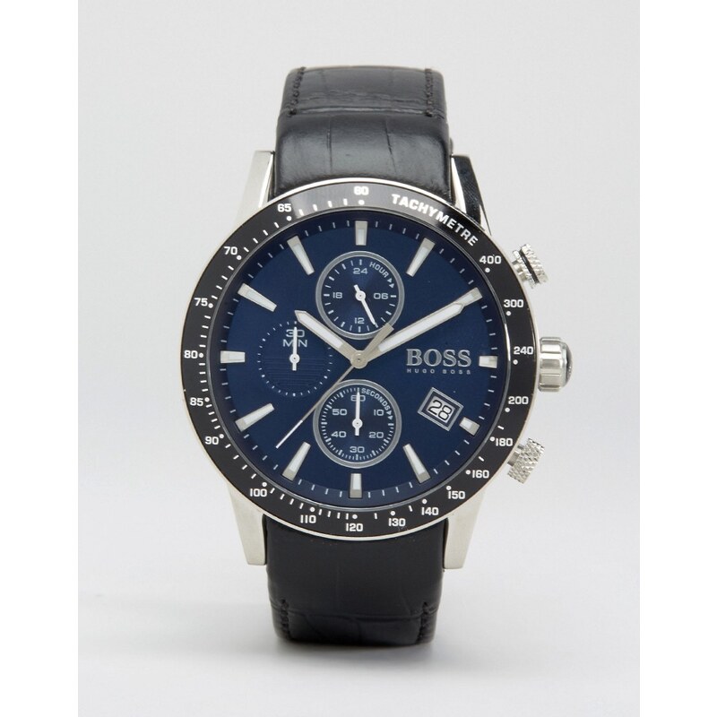 BOSS By Hugo Boss - Rafale - Montre chronographe à bracelet en cuir - Noir - Marron