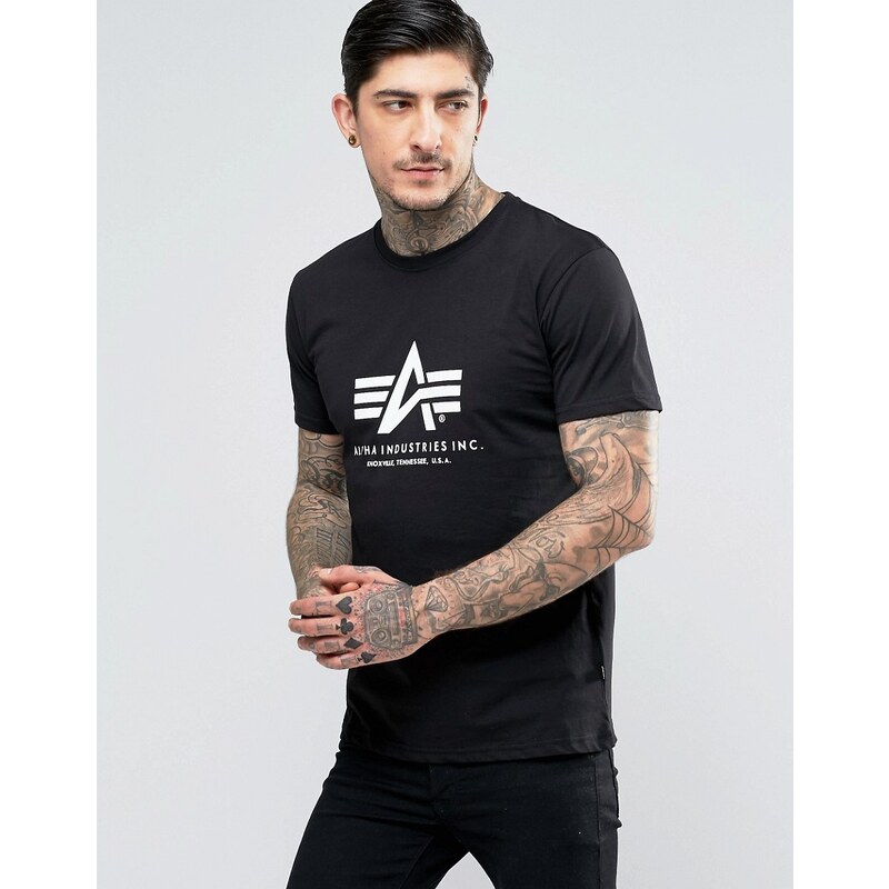 Alpha Industries - T-shirt coupe classique avec logo - Noir - Noir
